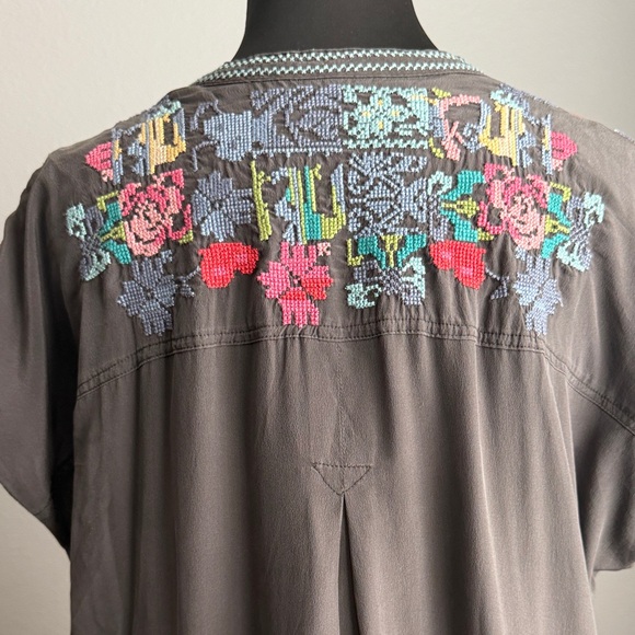 Biya Johnny Was Silk Floral Embroidered Mini Dress Size Medium - Picture 8 of 13